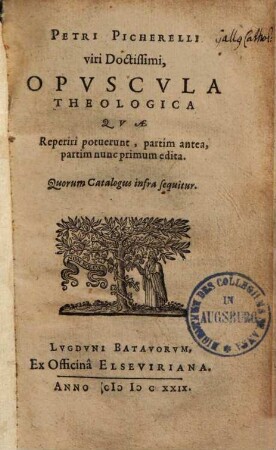 Opuscula theologica quae reperiri potuerunt