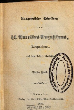 Bibliothek der Kirchenväter : eine Auswahl patristischer Werke in deutscher Übersetzung. 37