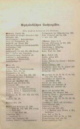 Alphabetisches Sachregister