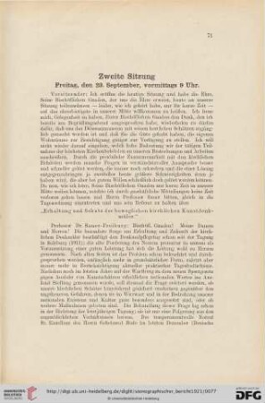 Zweite Sitzung, Freitag, den 23. September, vormittags 9 Uhr