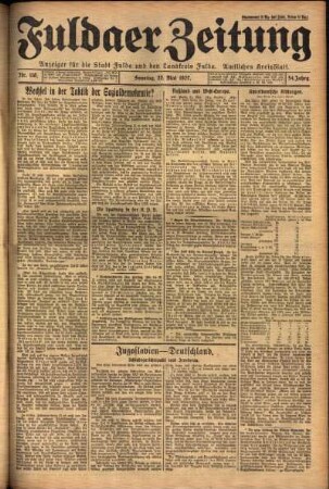 Erste Ausgabe vom Sonntag, den 22. Mai 1927.
