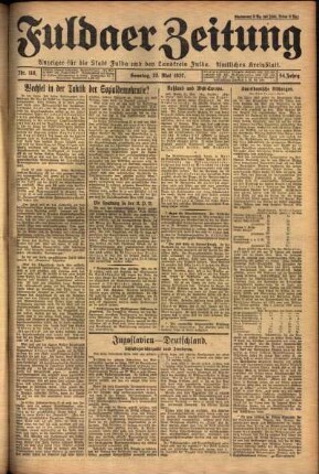 Erste Ausgabe vom Sonntag, den 22. Mai 1927.