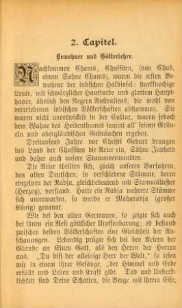 2. Capitel. Bewohner und Götterlehre
