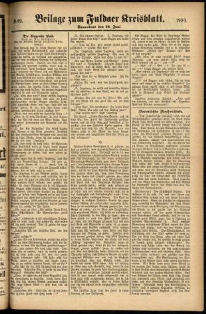 Zweite Ausgabe vom Samstag, den 16. Juni 1900.