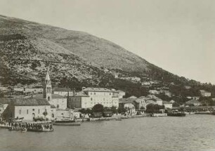 Gravosa (heute Dubrovnik-Gruz / Kroatien). Stadtansicht über die Adria