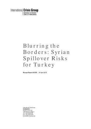 Blurring the borders : Syrian spillover risks for Turkey