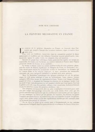 Note sur l'histoire de la peinture décorative en France