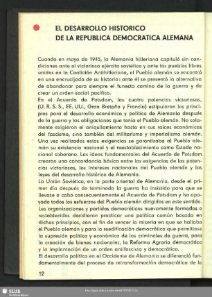 El Desarrollo Historico De La Republica Democratica Alemana