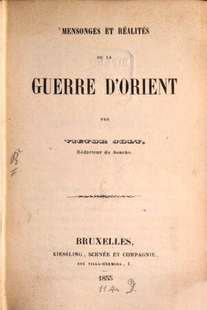 Mensonges et réalités de la guerre d'Orient