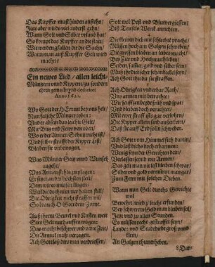 Ein newes Lied/ allen leicht=Müntzern vnnd Kippern/ zu sondern ehren gemacht vnd dediciret Anno 1621.