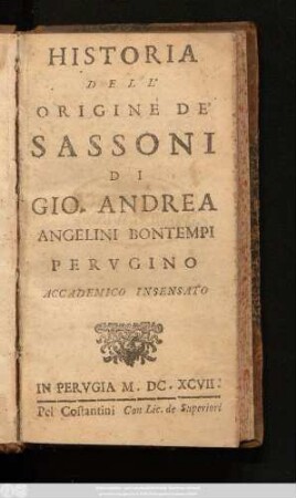 Historia dell'origine de'Sassoni