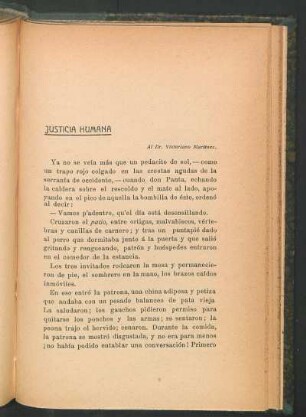 Justicia humana : Al Dr. Victoriano Martínez