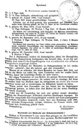 109-113, Nochmals zur Methode der Kriminalstatistik