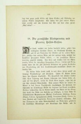 18. Die preußische Rheinprovinz und Provinz Hessen-Nassau