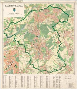 Schneider - Esleben, Paul; Castrop - Rauxel; Rathaus mit Kultur- und Sportzentrum - Castrop - Rauxel mit Altstadt (Stadtplan)