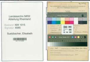 Entnazifizierung Elisabeth Suelzbacher , geb. 14.10.1896 (Kontoristin)
