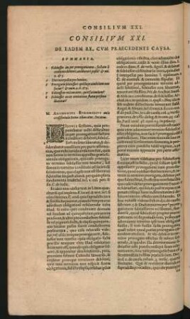 Consilium XXI. De Eadem Re, Cum Praecedente Causa.