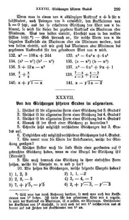 XXXVII. Von den Gleichungen höheren Grades im allgemeinen.