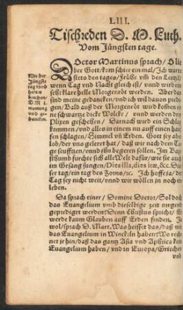LIII. Tischreden D. M. Luth. Vom Jüngsten tage.