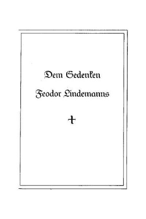 Anzeige mit Bild : Feodor Lindemann