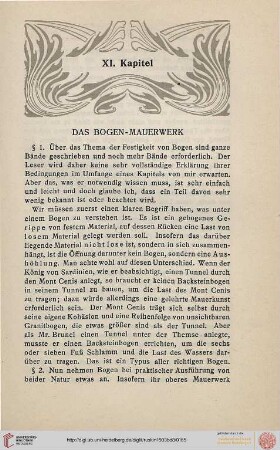 XI. Das Bogen-Mauerwerk