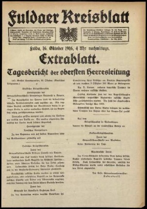 Ausgabe vom Montag, den 16. Oktober 1916.