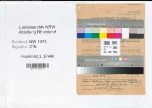 Entnazifizierung Erwin Frommholz , geb. 10.03.1909 (Korbmacher)