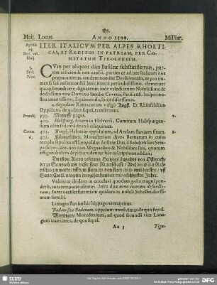 Iter Italicum Per Alpes Rhoeticas, Et Reditus In Patriam, Per Comitatum Tirolensem