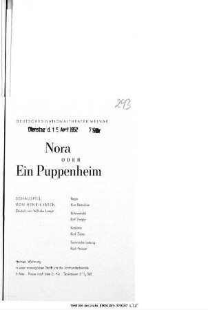 Nora oder Ein Puppenheim