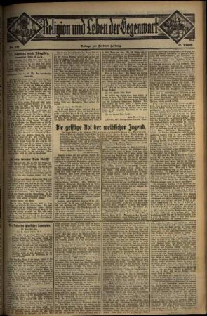Zweite Ausgabe vom Sonntag, den 31. August 1930.