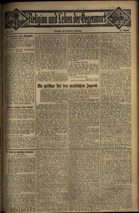 Zweite Ausgabe vom Sonntag, den 31. August 1930.