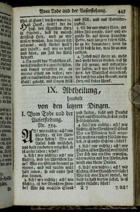 IX. Abtheilung, handelt von den letzten Dingen.