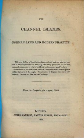 The Channel Islands : norman laws and modern practice
