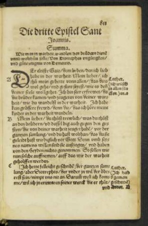 Die dritte Epistel Sant Joannis.