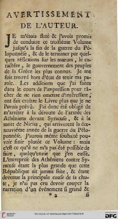 Avertissement de l’auteur