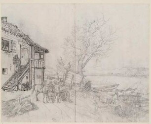 Bauernhaus am Flussufer