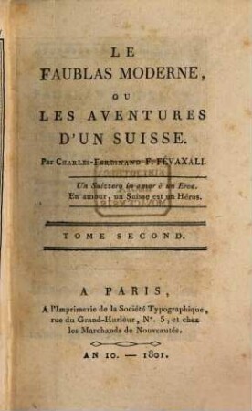 Le faublas moderne, ou les aventures d' un Suisse, 2