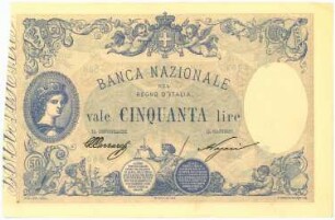 Geldschein, 50 Lire, 25.1.1893