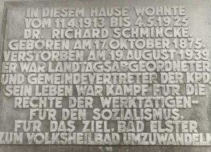 Gedenktafel für Dr. Richard Schmincke