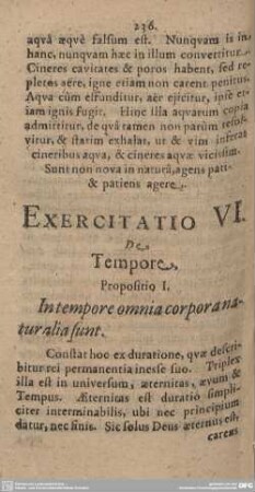 Exercitatio VI. De Tempo.