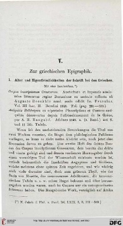 V: Zur griechischen Epigraphik