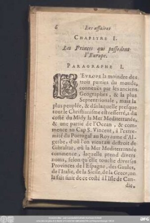 Chapitre I. Les Princes qui possedent l'Europe.