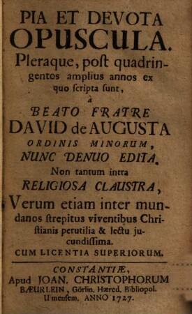 Pia et devota opuscula