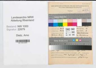 Entnazifizierung Arno Dietz, geb. 20.05.1914 (Vertreter)
