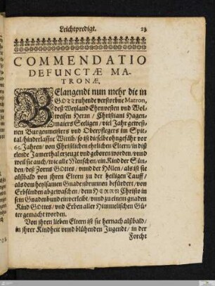 Commendatio Defunctæ Matronæ