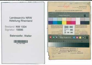 Entnazifizierung Walter Balensiefer , geb. 21.10.1906 (Staatsanwalt)