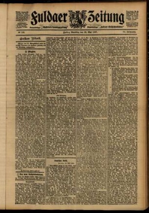 Erste Ausgabe vom Samstag, den 18. Mai 1907.