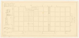 Haus Jansen, Berlin-Grunewald: Wohn- und Esszimmer, Fußboden: Grundriss, Schnitt Südwestwand 1:20