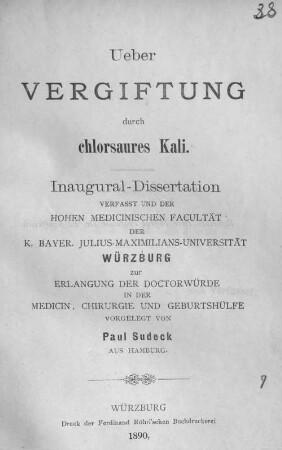 Ueber Vergiftung durch chlorsaures Kali