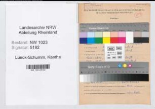 Entnazifizierung Kaethe Lueck-Schumm , geb. 10.04.1892 (Dentistin)